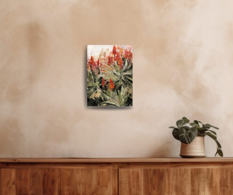 Impressionist, impasto painting of aloe