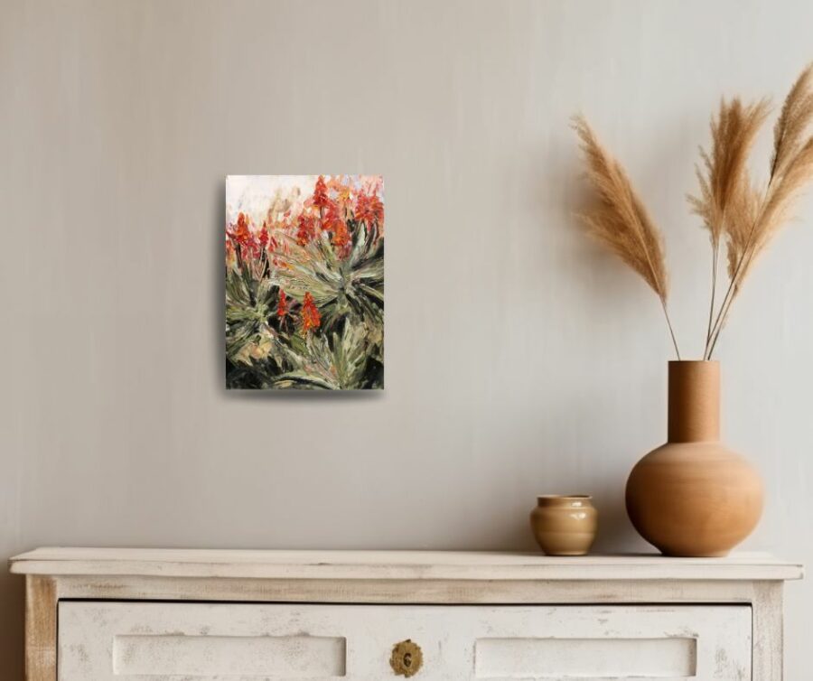 Impressionist, impasto painting of aloe