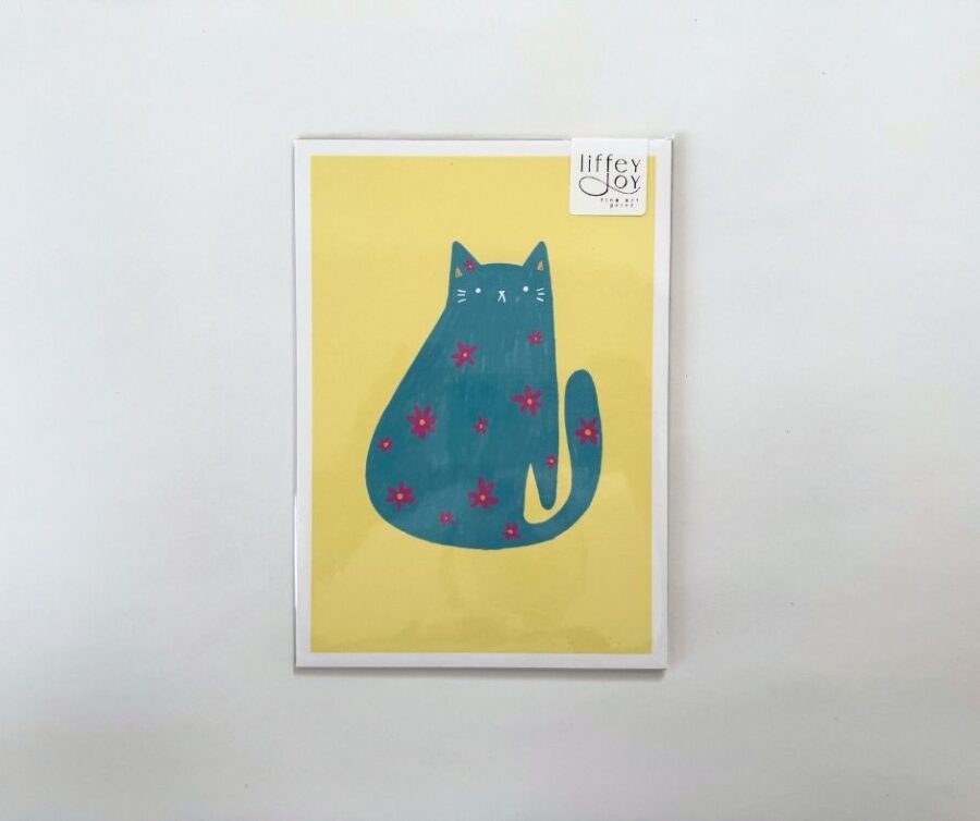 Print A5 "Teal Purrenial Bloom"